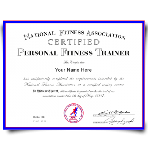 Fake Personal Training Certificate