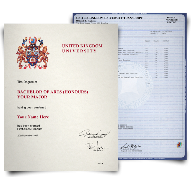 Fake Diploma & Transcript from United Kingdom University