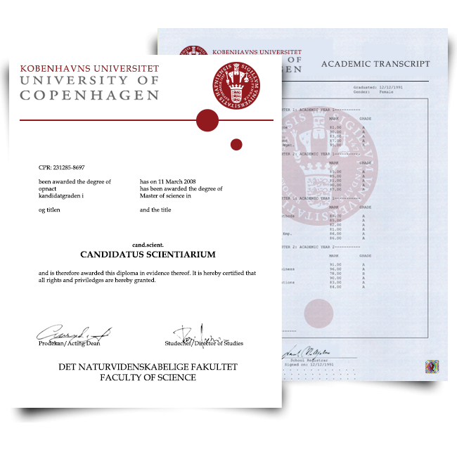 Fake Diploma & Transcript from Denmark University
