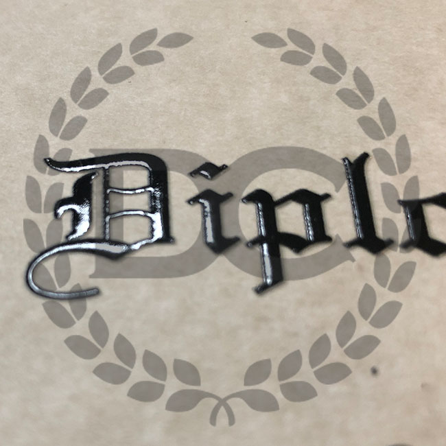 Raised text printed on paper used for fake diplomas raised text on fake diplomas