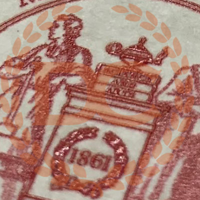 Embossed seal featuring a bold red finish! embossed red seal on fake mit diploma
