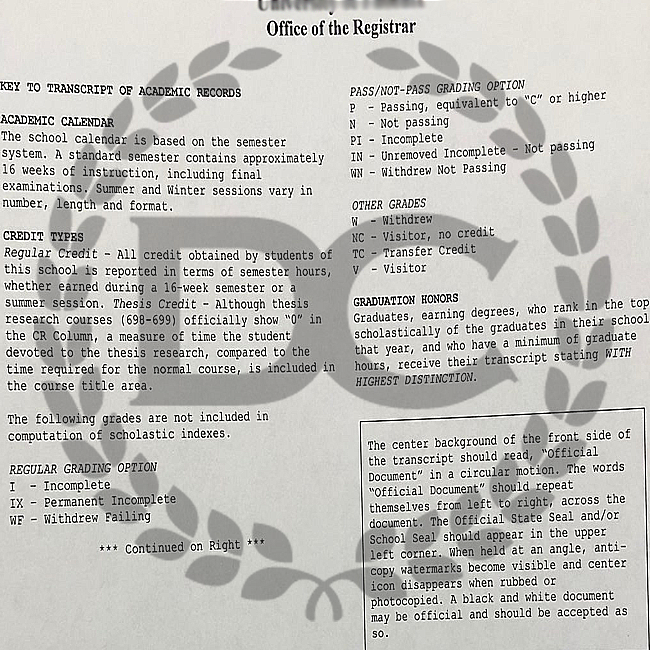 transcript key