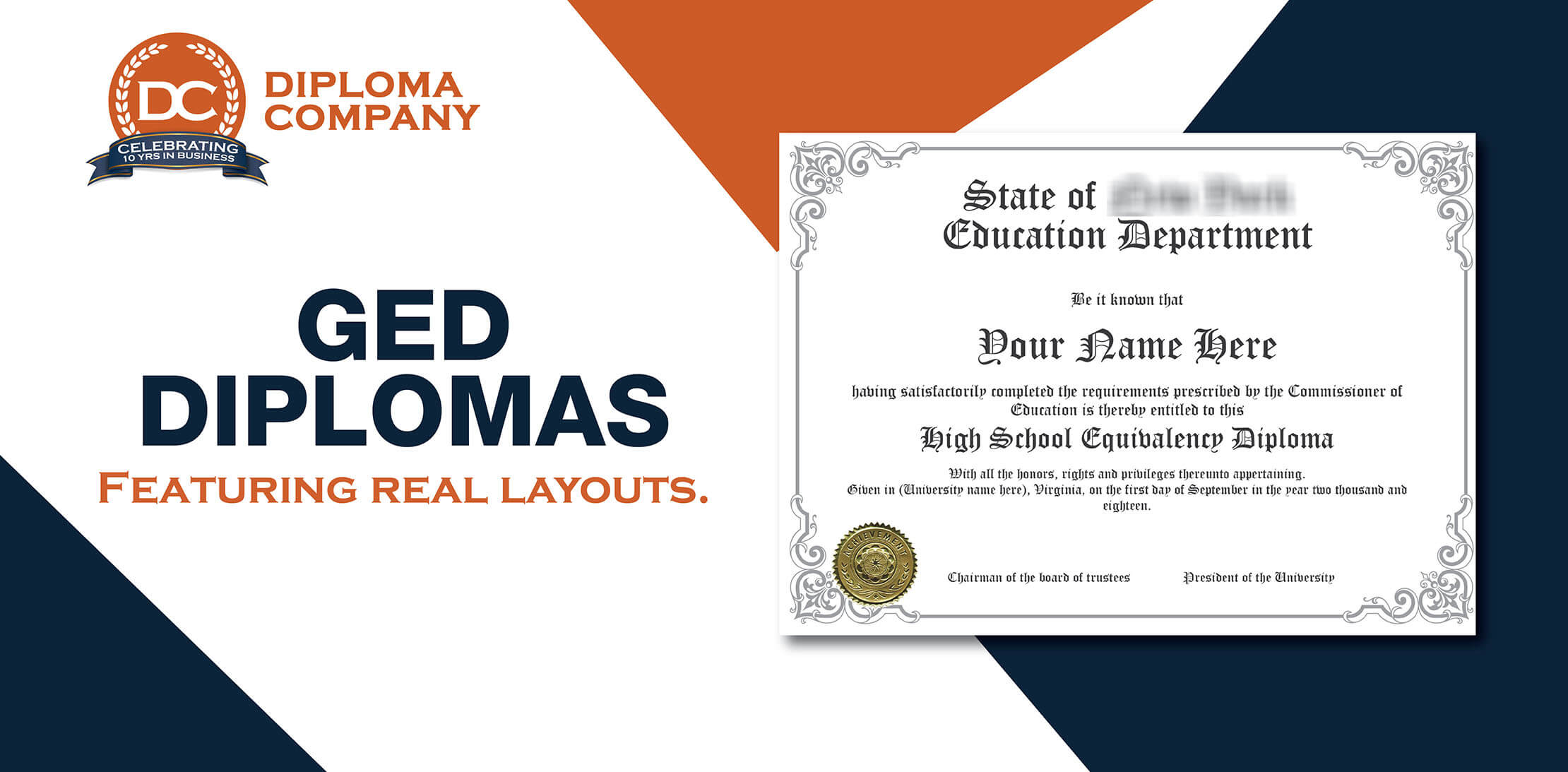 Buy fake GED diplomas with satisfaction guarantee! Featuring real GED layouts, realistic school board seals, and more! Ships fast with free order proof.