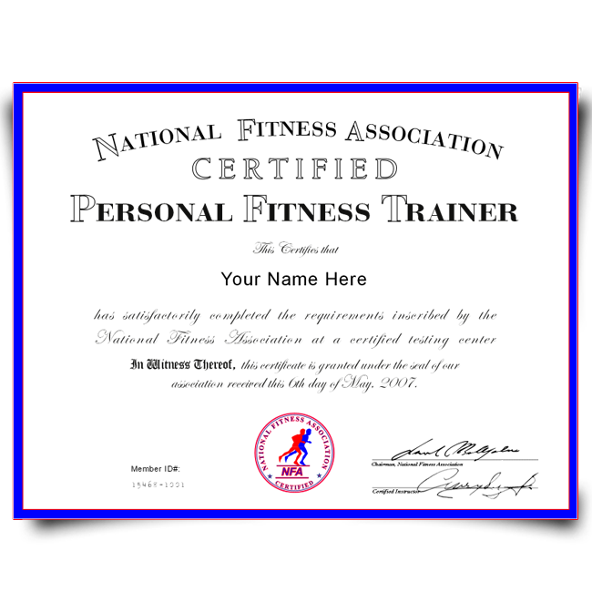 fake personal training certificate diplomacompany com fitness certificate