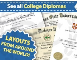 a pile of fake college and university diplomas, including graduate and undergraduate degrees from all over the world, at DiplomaCompany.com