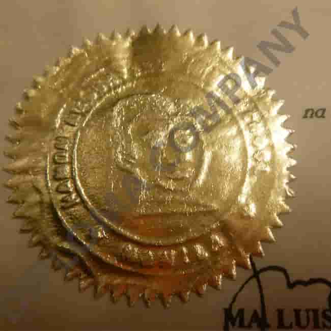 college diploma featuring an embossed die-cast seal over a foil overlay