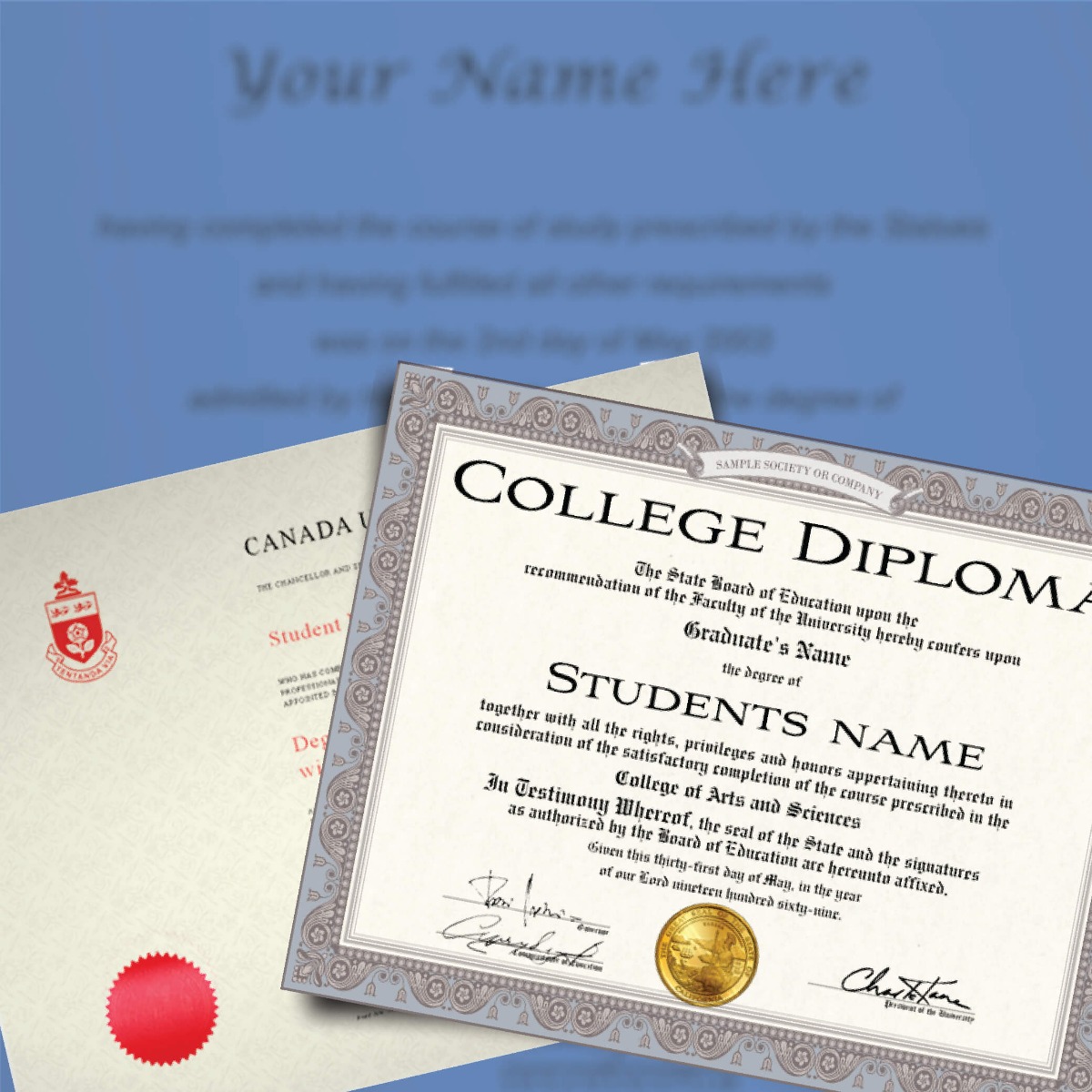 replica college diplomas