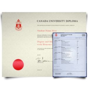 Canada College Diploma & Transcript Set