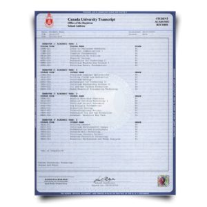 Canada College Transcript