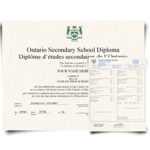 Canada High School Diploma & Transcript Set