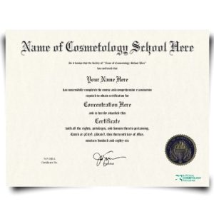 replica certificate of cosmetelogy