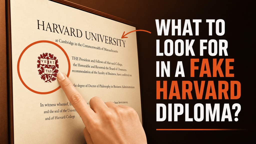 replica of a harvard diploma with intense detail