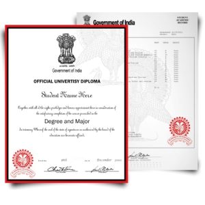 India University Diploma & Transcript Set