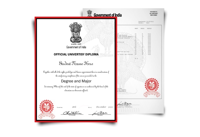 India University Diploma & Transcript Set