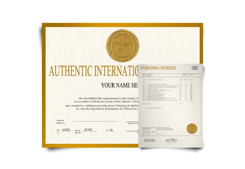 Other Countries University Diploma & Transcript Set