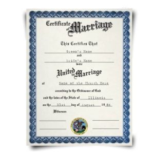 replica certificate of marriage