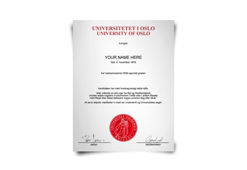Norway University Diploma