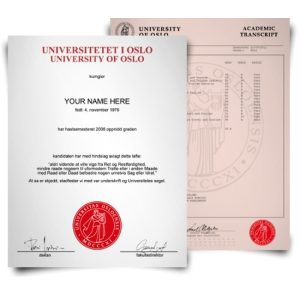 Norway University Diploma & Transcript Set