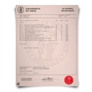 Norway University Transcript