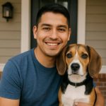 Customer testimonial photo of Omar V. with his dog
