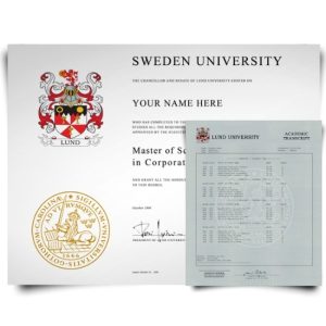 Sweden University Diploma & Transcript Set