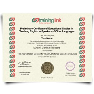 replica certificate of TESOL TEFL