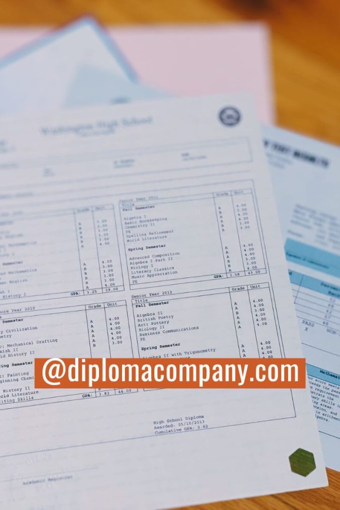 Close-up of transcript printed on security paper with watermark detail