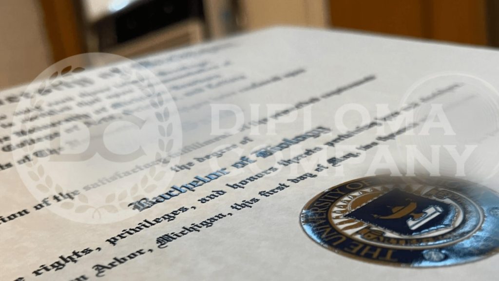 replica university of michigan diploma