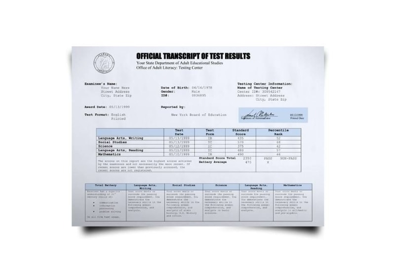 USA GED Transcript